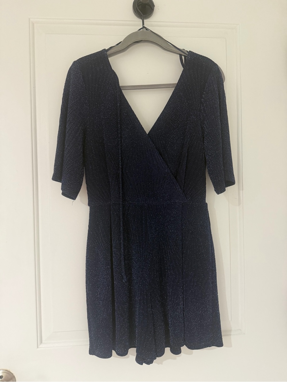 Sparkle Navy Wrap-Front Women's Dress